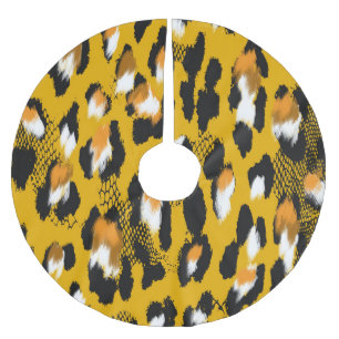 Leopard Texture Animal Print Background Brushed Polyester Tree Skirt