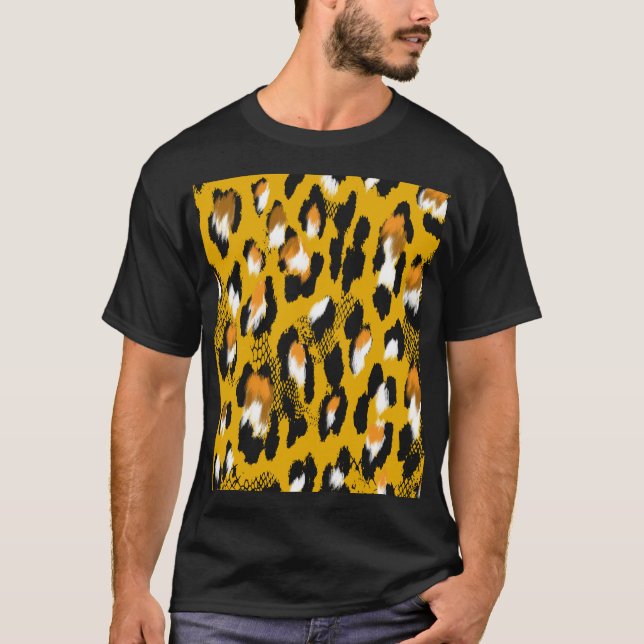 Leopard Texture Animal Print Background T-Shirt (Front)