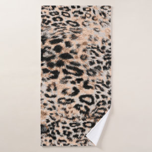 Leopard texture, leopard animal print pattern bath towel