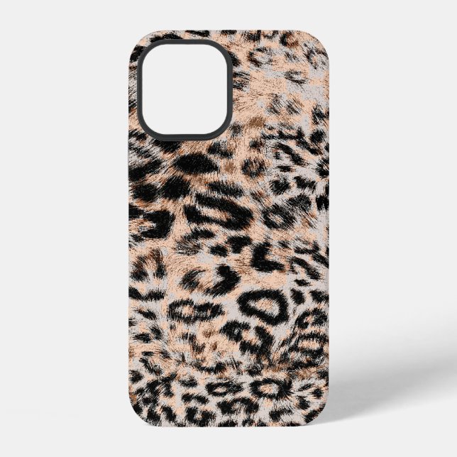 Leopard texture, leopard animal print pattern iPhone case (Back)