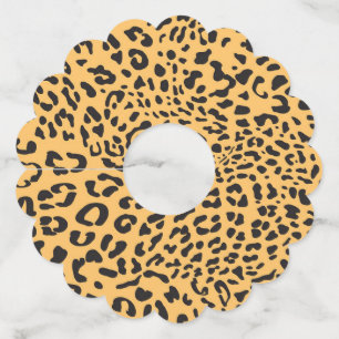 Leopard Texture Wine Glass Tag