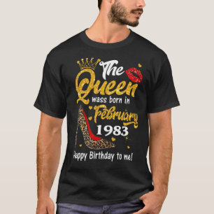Leopard The Queen Was Born In February 1983 40th B T-Shirt