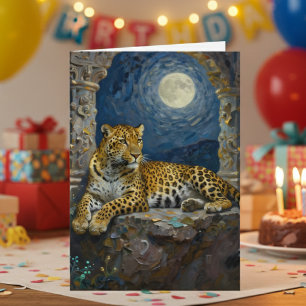 Leopard Themed Happy Birthday Card
