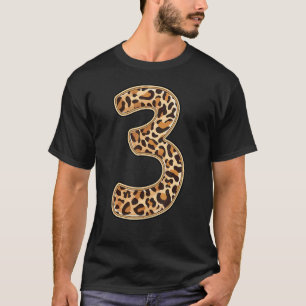 Leopard Third 3rd Birthday Party Three 3 Years Old T-Shirt
