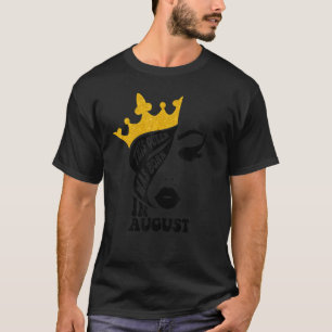 Leopard This Queen Was Born In August Happy Birthd T-Shirt