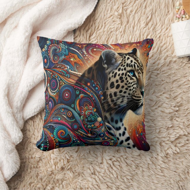 Leopard Thrill: Bold Branch and Birds Cushion (Blanket)