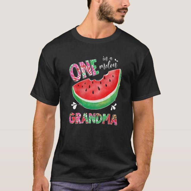 Leopard Tie Dye One In A Melon Grandma Watermelon  T-Shirt (Front)