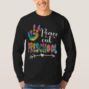 Leopard Tie Dye Peace Out Preschool Happy Last Day T-Shirt