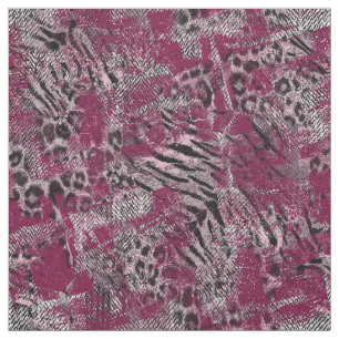 Leopard tiger grey Burgundy spotted animal skin . Fabric