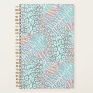 Leopard ,tiger, skin, spotted, striped, Turquoise, Planner