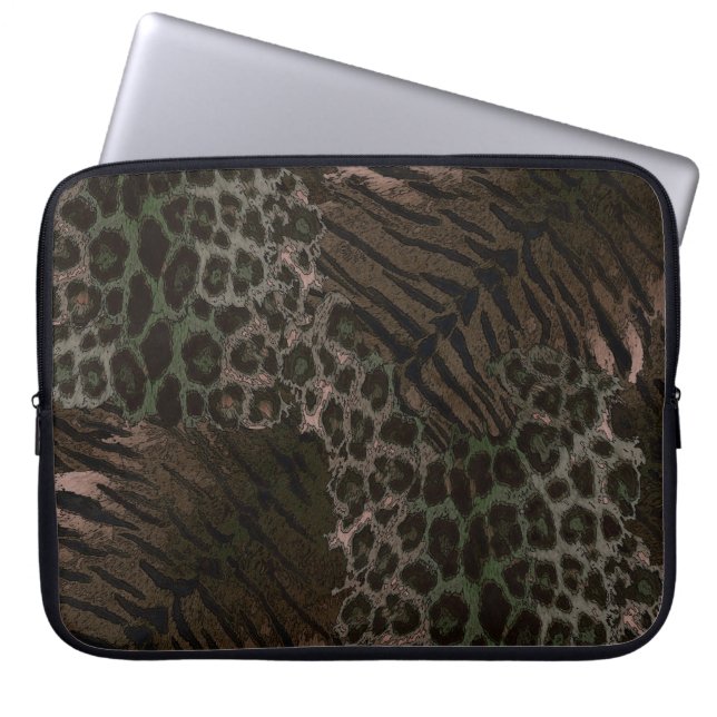 Leopard tiger skin trendy laptop sleeve (Front)