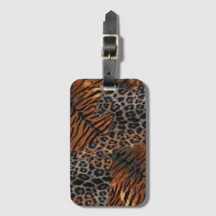 Leopard tiger skin trendy luggage tag