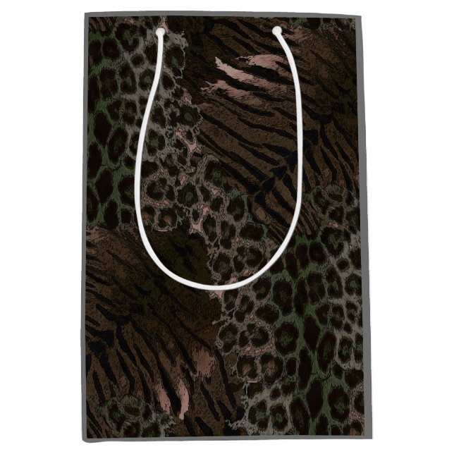 Leopard tiger skin trendy medium gift bag (Front)