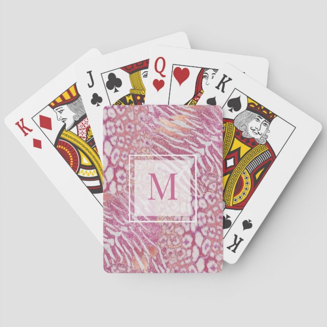 Leopard tiger skin trendy playing cards (Back)