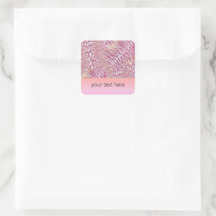 Leopard tiger skin trendy square sticker