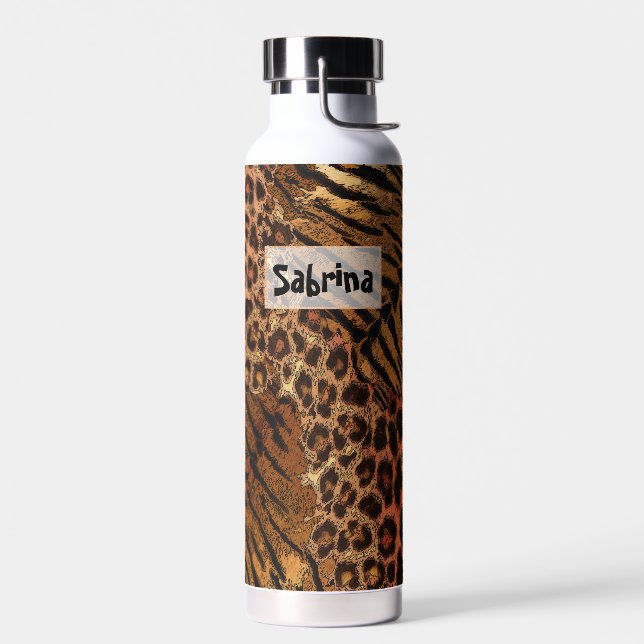 Leopard tiger skin   water bottle (Left)