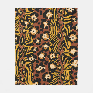 Leopard, tiger skins, wild pattern. fleece blanket