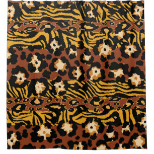 Leopard, tiger skins, wild pattern. shower curtain