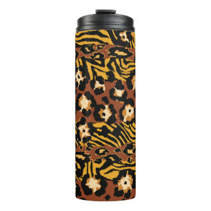Leopard, tiger skins, wild pattern. thermal tumbler