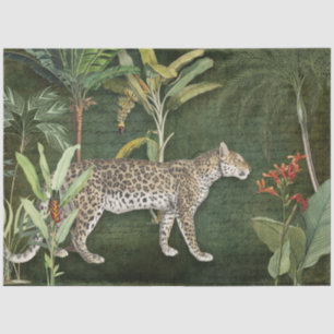 Leopard Tropical Floral n Foliage Jungle Decoupage Tissue Paper