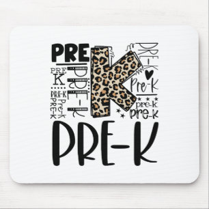 Leopard Typography Prek Ck To School Teacher Kids Mouse Pad