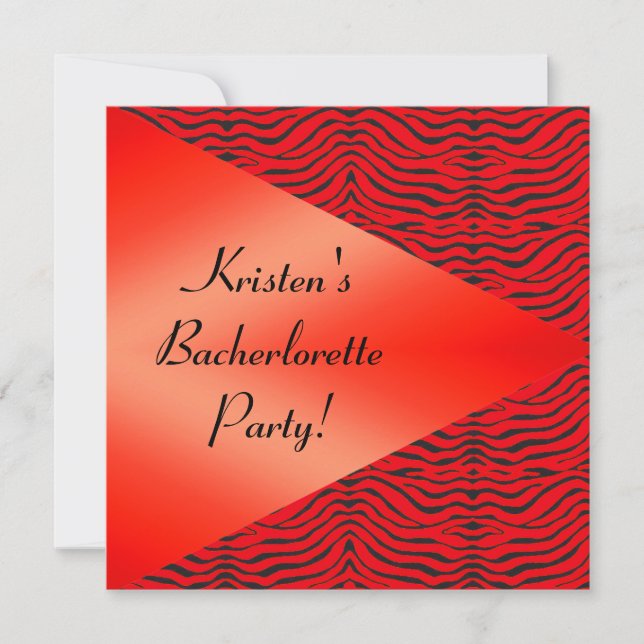 LEOPARD V RED BACHELORETTE PARTY INVITATION (Front)