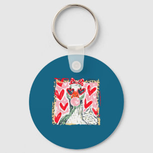 Leopard Valentine's Day Goose Cute Animal Couple M Key Ring