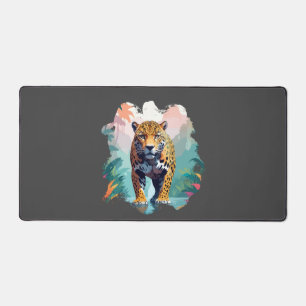 Leopard Vector Art Animal In The Majestic Nature Desk Mat