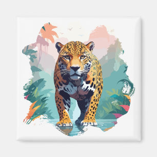 Leopard Vector Art Animal In The Majestic Nature Magnet