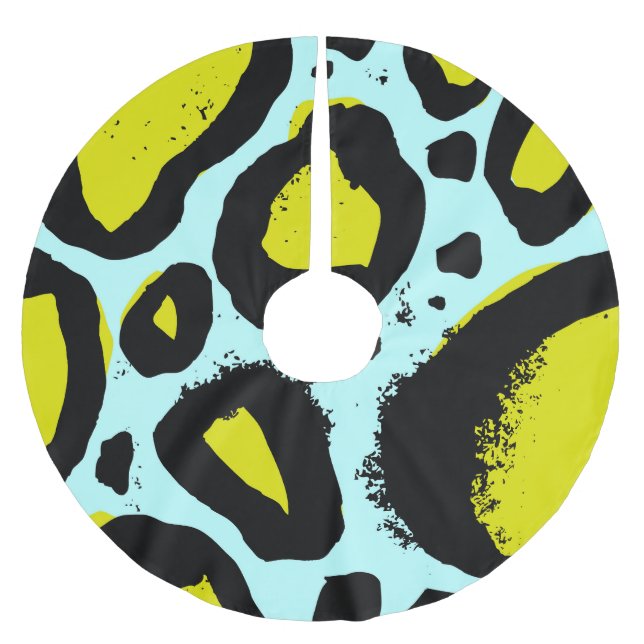 Leopard Vibrance: Colourful Wild Textures. Brushed Polyester Tree Skirt (Front)