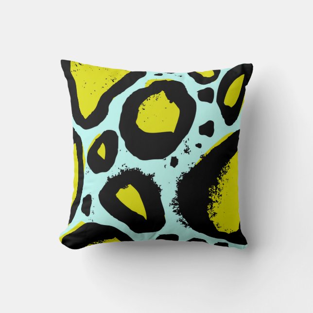 Leopard Vibrance: Colourful Wild Textures. Cushion (Front)