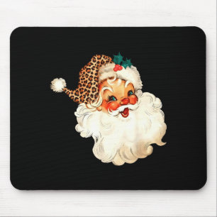 Leopard Vintage Santa Merry Christmas Family Match Mouse Pad