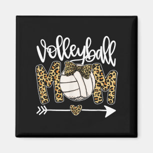 Leopard Volleyball Mum Fun Ball Mum Mother's Day G Magnet
