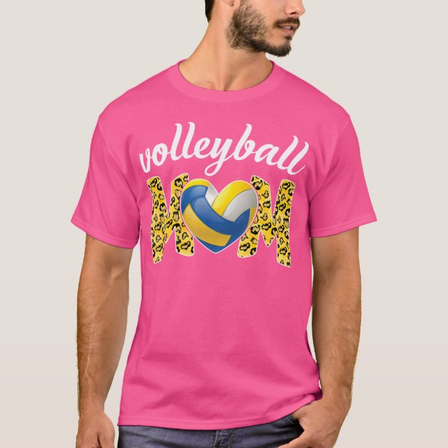 Leopard Volleyball Mum Shirt Ball Mum Mother Women (Front)