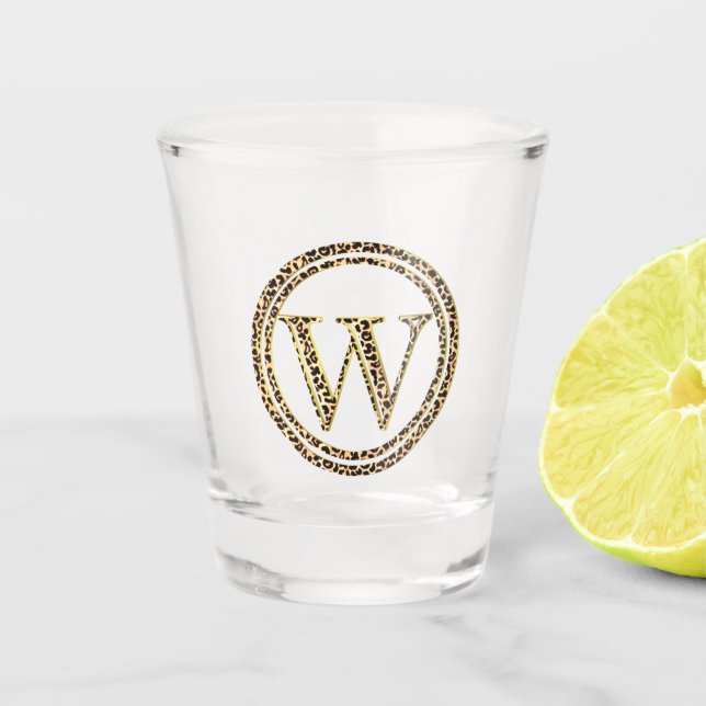 Leopard W Shot Glass (Front)