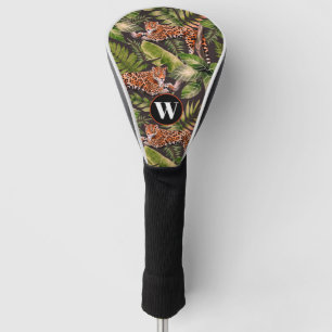 Leopard Watercolor Jungle Monogram Golf Head Cover