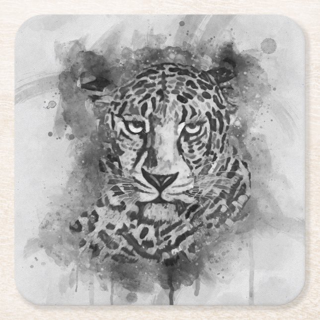 Leopard Watercolour Coasters (Front)