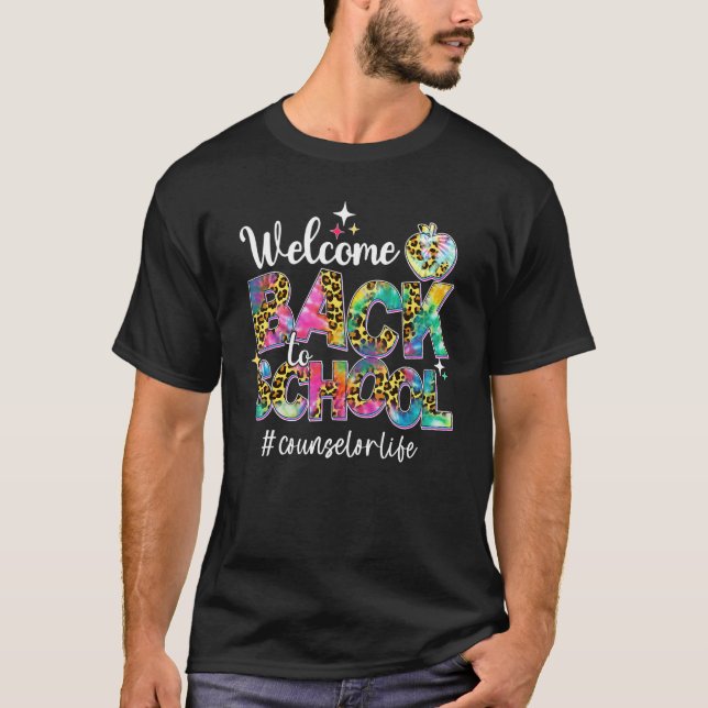 Leopard Welcome Back To School Counsellor Life Fun T-Shirt (Front)