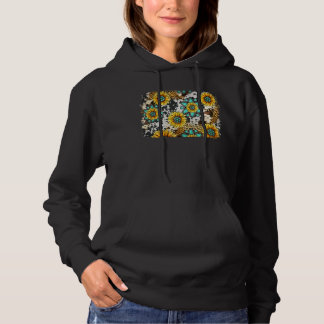 Leopard Western Rodeo Cowhide Gemstone Sunflower B Hoodie