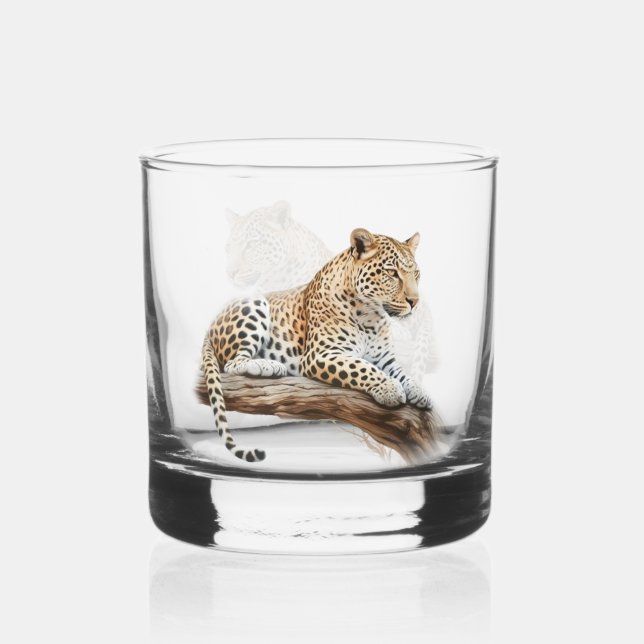 Leopard Whiskey Glass (Front)