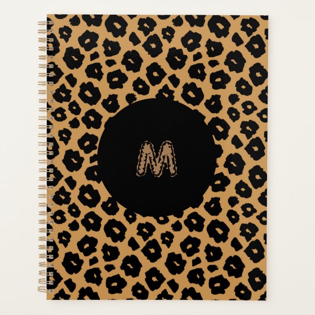 Leopard Wild ANIMAL PRINT + Monogram Planner (Front)