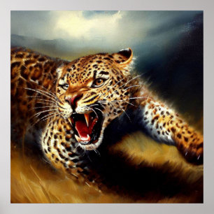 Leopard Wild Cat Portrait Poster