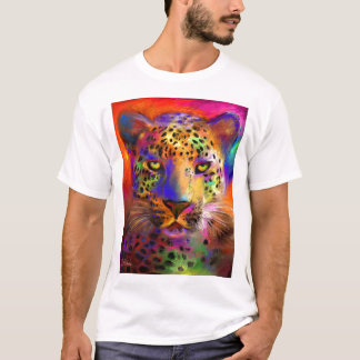 leopard wild life picture painting T-shirt