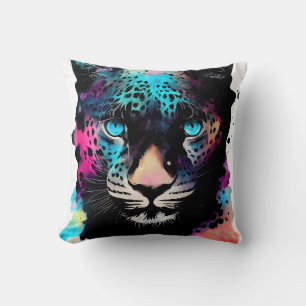 Leopard Wild Nature Animal Color Art Painting Cushion