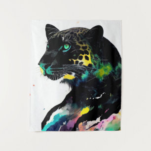 Leopard Wild Nature Animal Color Art Painting Tapestry