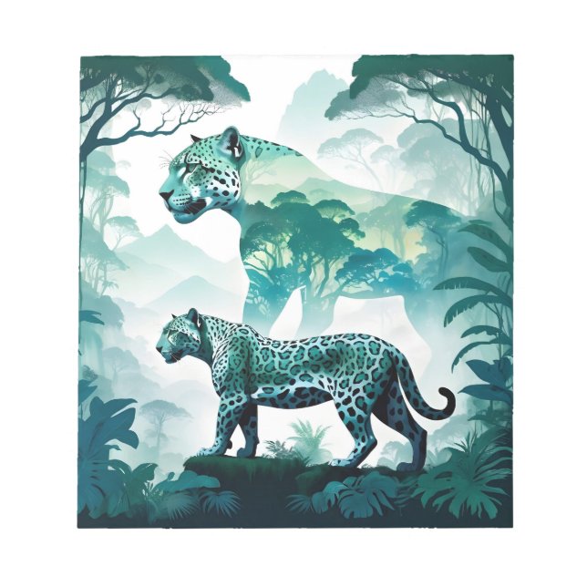 Leopard Wildlife Animal Nature Environment Forest Notepad (Front)
