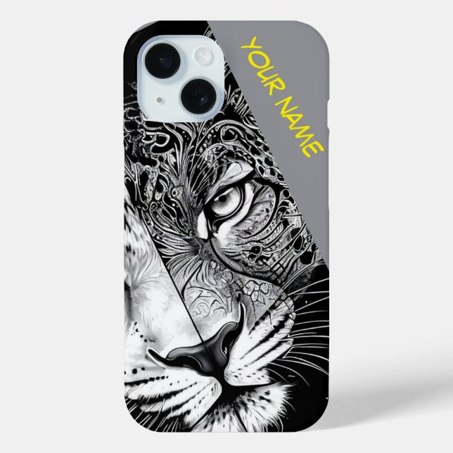 Leopard with Customise name Case-Mate iPhone Case (Back)