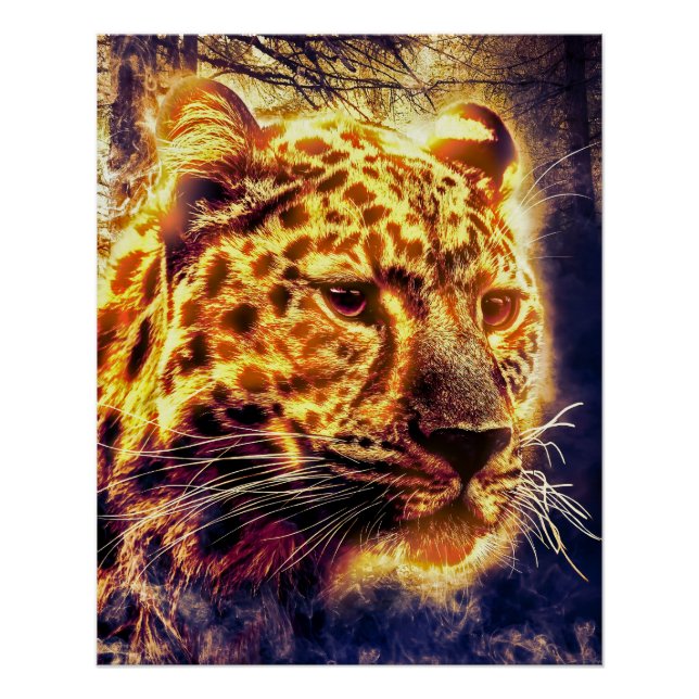 Leopard With Lighting Poster (Front)