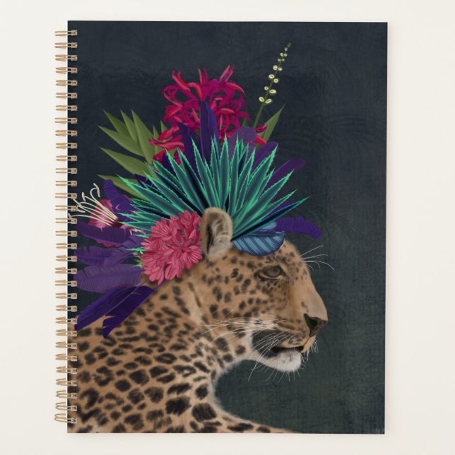 Leopard with Tropical Headpiece Planner (Front)