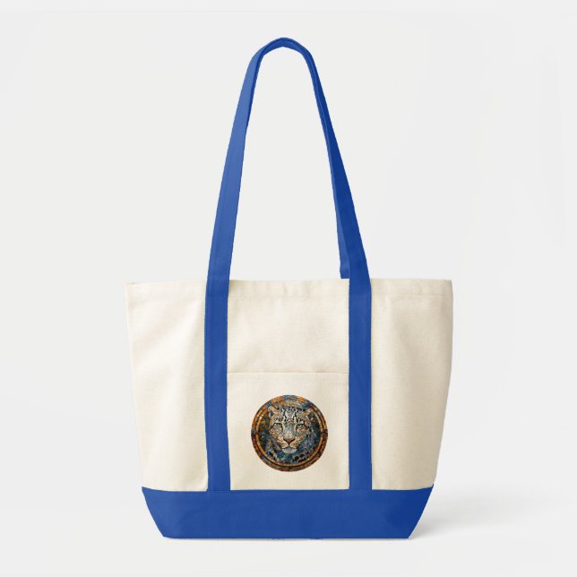 Leopard with Warm and Cool Tones Tote Bag (Front)